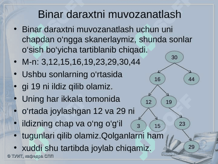 Muvozanatlangan ikkilik daraxtlar 4