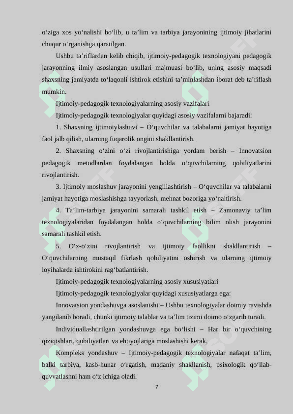 Ijtimoiy-pedagogik texnologiya tushunchasi va uning mohiyati 7