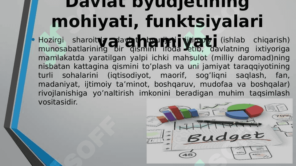 Davlat byudjetining mohiyati, funktsiyalari va ahamiyati 3