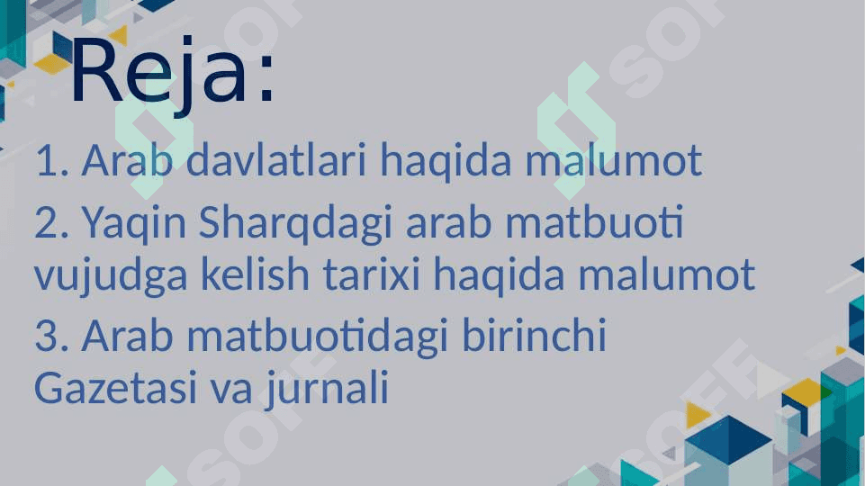 Arab davlatlari matbuotining vujudga kelishi 3