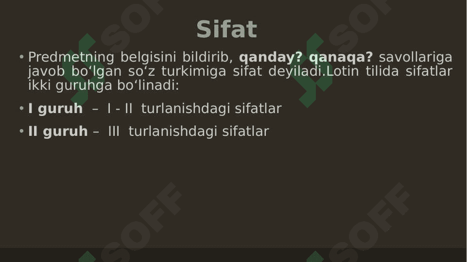 III turlanishdai sifatlar 2