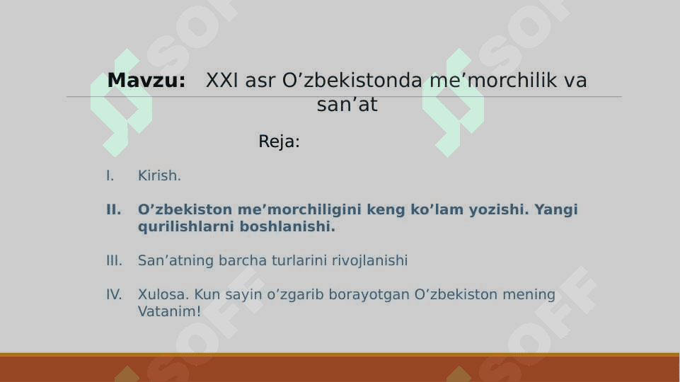 XXI asr Oʼzbekistonda me’morchilik va san’at 2
