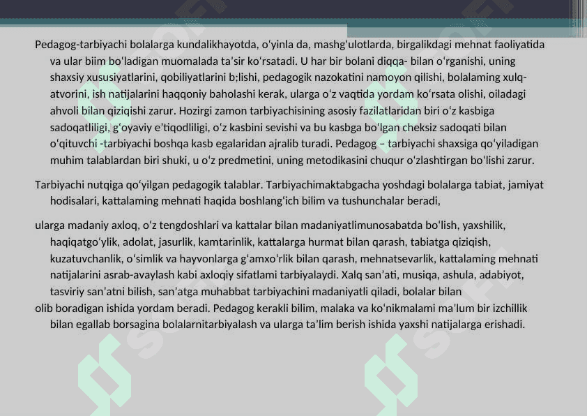 Tarbiyachi nutqiga qo‘yiladigan pedagogik talablar 3