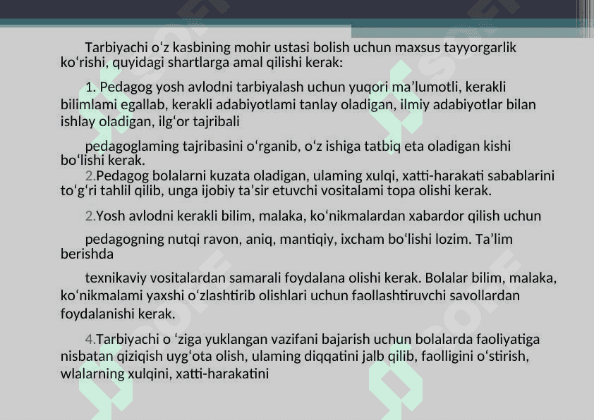 Tarbiyachi nutqiga qo‘yiladigan pedagogik talablar 4