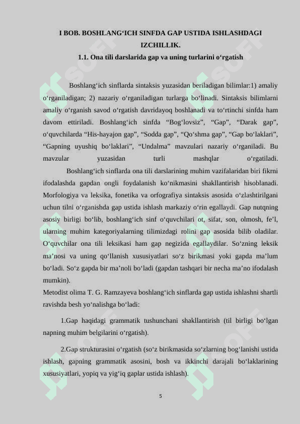 SAVOD OʻRGATISH DAVRIDA GAP USTIDA ISHLASH 5