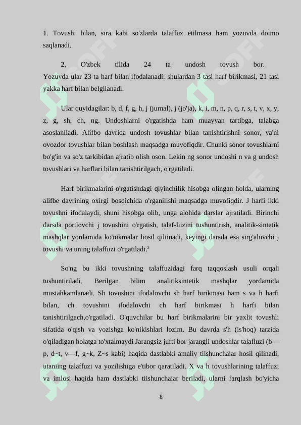 SAVOD OʻRGATISH DAVRI YOZUV DARSLARIDA OʻTKAZILADIGAN DIKTANTLAR. 8