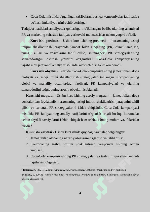 Jamoat bilan aloqa yordamida korxonaning tashqi imijini shakllantirish. 3