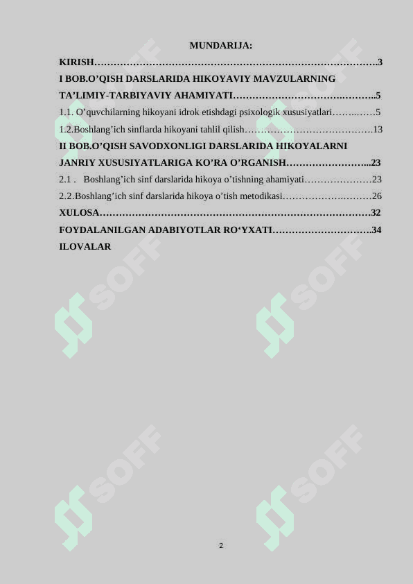 OʻQISH SAVODXONLIGI DARSLARIDA HIKOYA OʻTISH USLUBIYATI 4-SINF 2