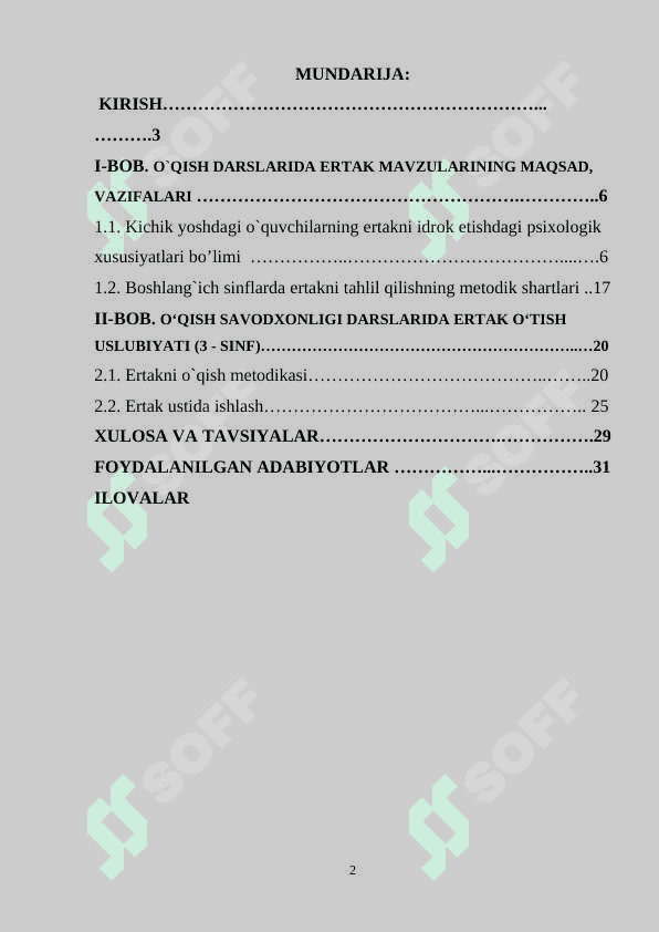 OʻQISH SAVODXONLIGI DARSLARIDA ERTAK OʻTISH USLUBIYATI (3 - SINF). 2