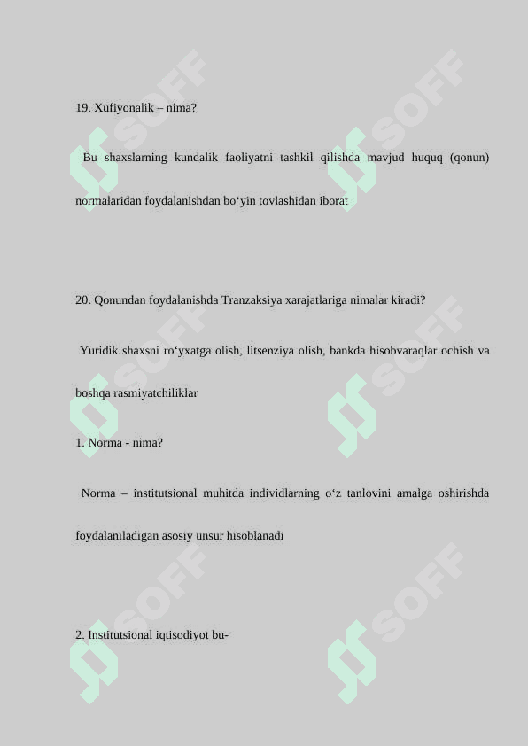 Institutsional iqtisodiyot yakuniy savollarga javob 6