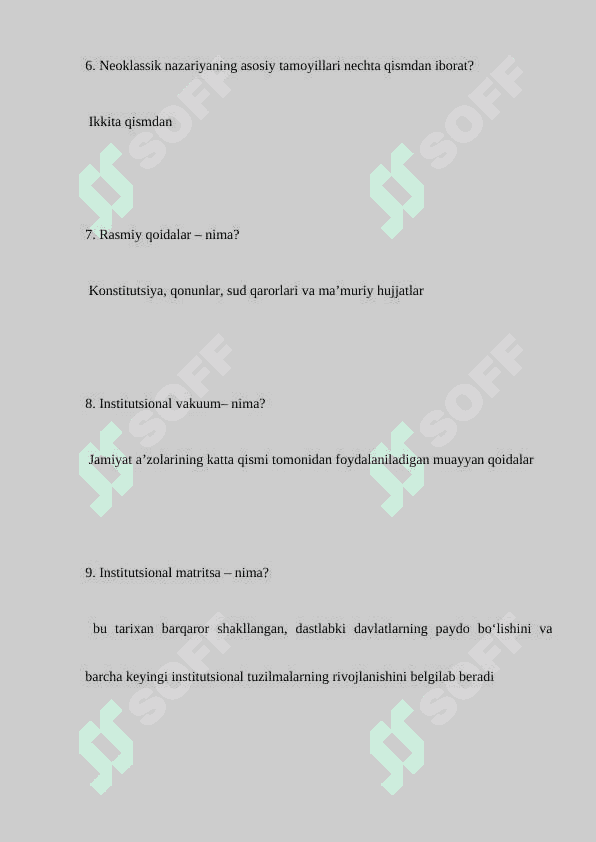 Institutsional iqtisodiyot yakuniy savollarga javob 8