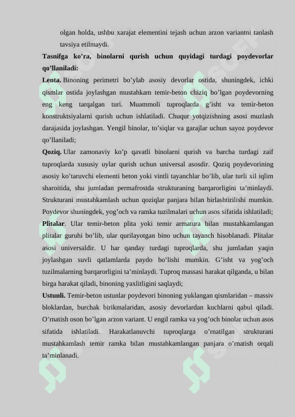 Poydevorlar tarxlarini tahlil qilish 3