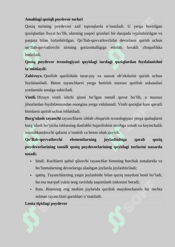 Poydevorlar tarxlarini tahlil qilish 4
