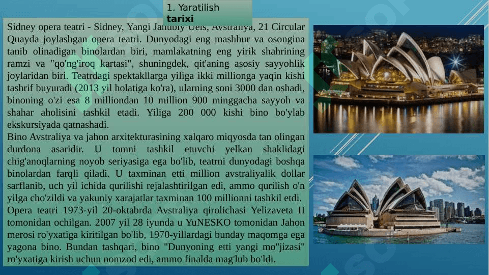 Sidney opera house binosini konstruktiv jihatdan oʻrganish 2