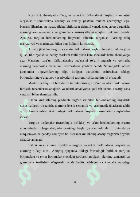 Turg‘un va erkin birikmalarni farqlash muammosi. 3