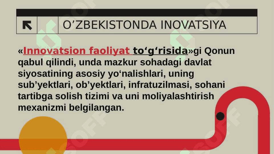 O’zbekistonda INNOVATSION FAOLIYAT QONUN BILAN QOʻLLAB-QUVVATlash 3
