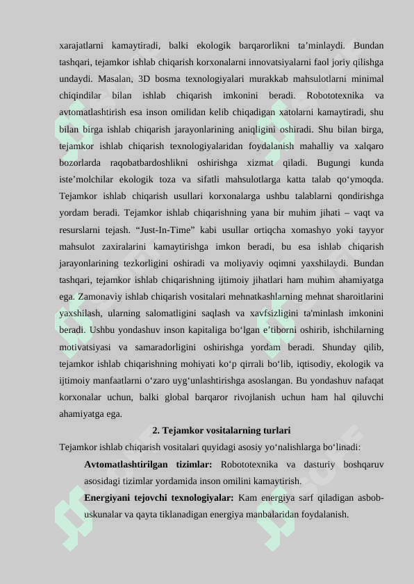 Tejamkor ishlab chiqarish vositalari 7