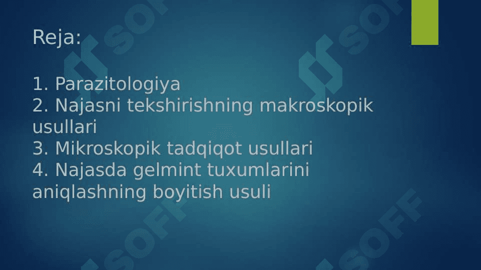 Parazitar kasalliklarning dizgnostika usullari (2) 2