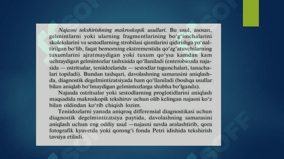 Parazitar kasalliklarning dizgnostika usullari (2) 4