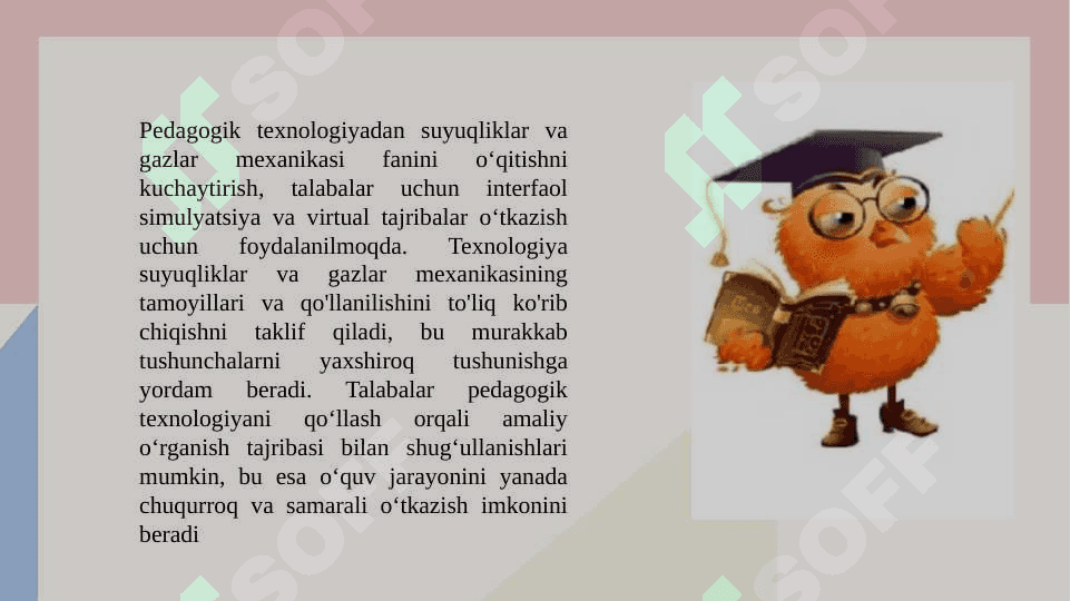 Suyuqlik va gazlar mexanikasi mavzusini oʻqitishda pedagogik texnologiyadan foydalanish 4
