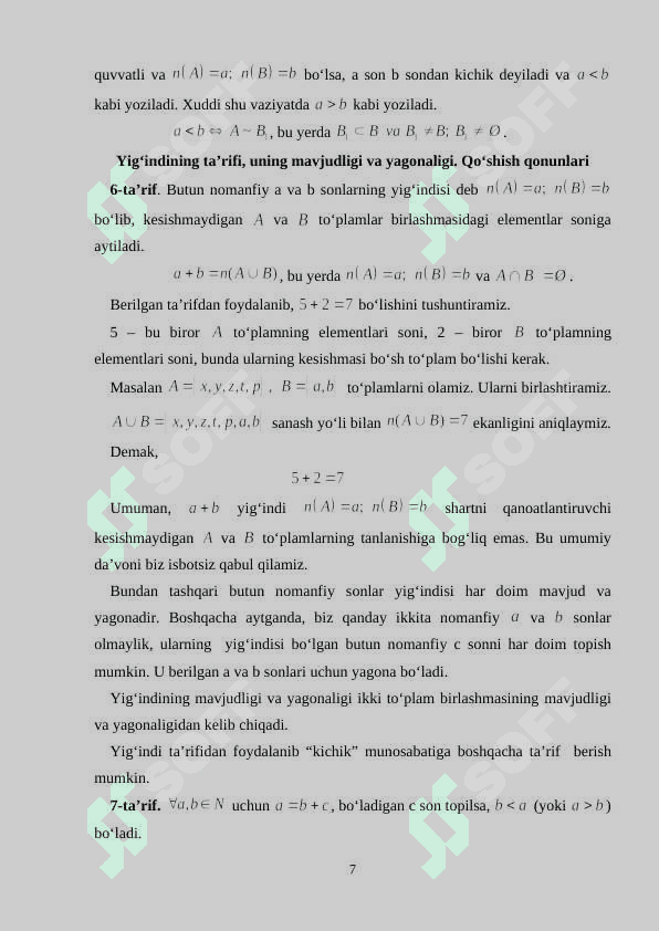 Haqiqiy sonlar toplarmi va uni tartiblash 7