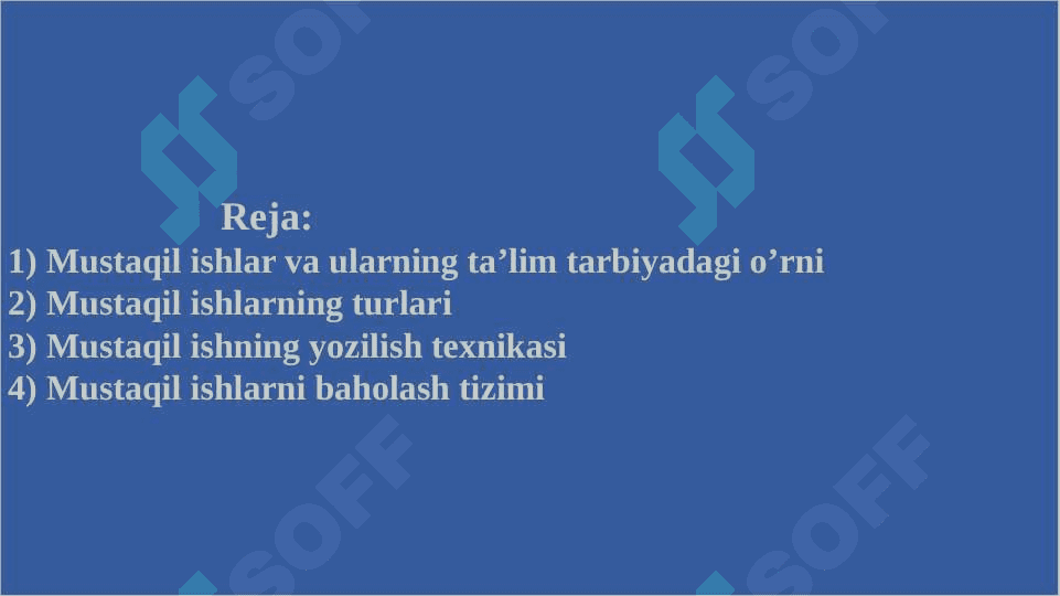O’quvchilarni fizika fanidan mustaqil ishlarini tashkil etish metodikasi 2