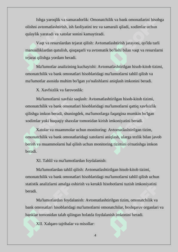 Omonatchilar va bank omonatlarini hisobga olishni avtomatlashtirishni tashkil etish uchun ma’lumotlar bazasini loyihalash 4
