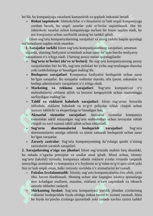 Islom sug‘urta tashkiloti daromadlari va xarajatlari 3