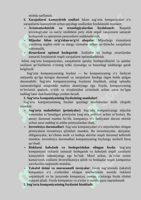 Islom sug‘urta tashkiloti daromadlari va xarajatlari 4