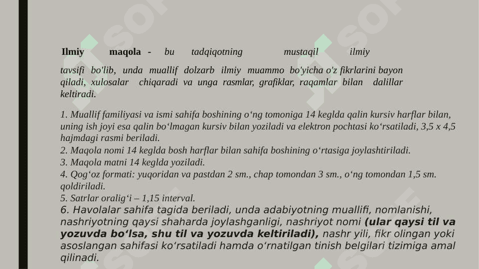 Ilmiy maqolani rasmiylashtirishga qo'yiladigan talablar 3