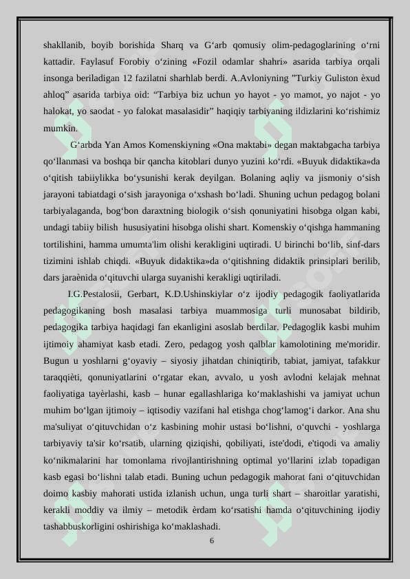 HOZIRGI DAVRDA TARBIYACHILIK KASBI VA UNING JAMIYATDA TUTGAN O‘RNI 6