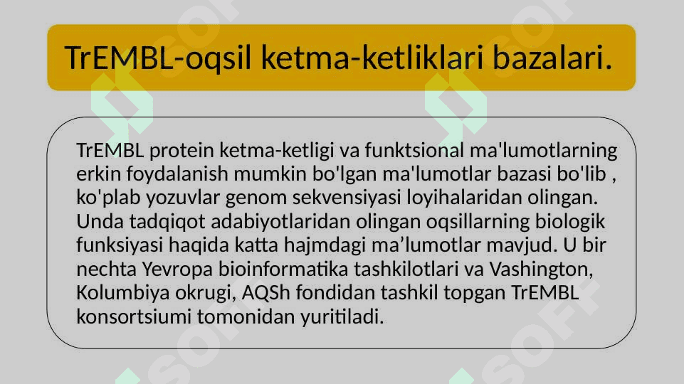 Oqsilga oid xalqaro baza ma’lumotlari bilan tanishish 2