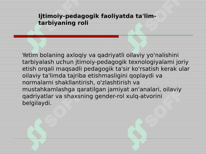 Mehribonlik uyi tarbiyalanuvchilari bilan olib   boriladigan ijtimoiy-pedagogik faoliyatda        muammoli ta'lim texnologiyalardan                            foydalanish 4