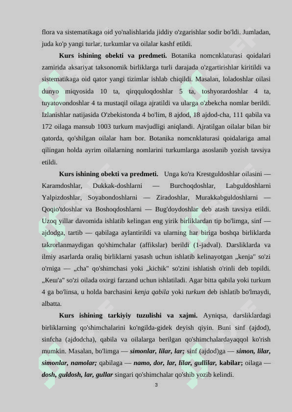 SAYOQDOSHLAR OILASIGNING TASNIFI. SAYOQDOSHLAR OILASINING SISTEMATIKASI VA KELIB CHIQISHI 3