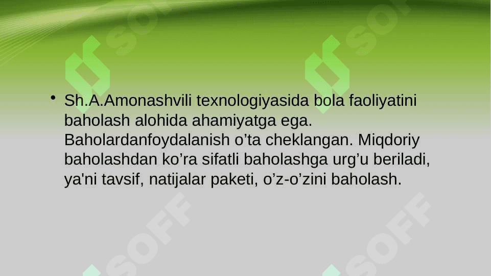 Amonashveli shaxsiy insonparvarlik yondoshuv texnologiyasi 5