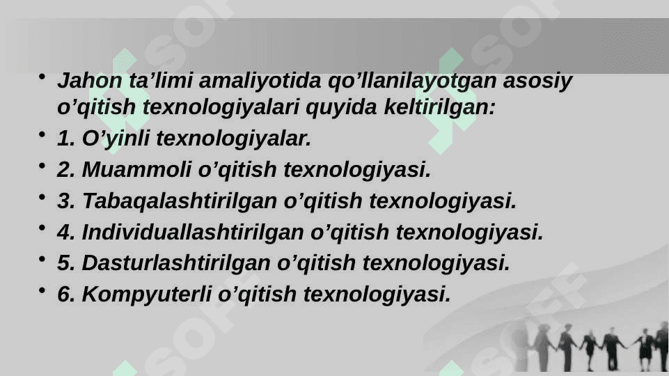 Bilimlarni to’liq o’zgartirish texnologiyasi 7