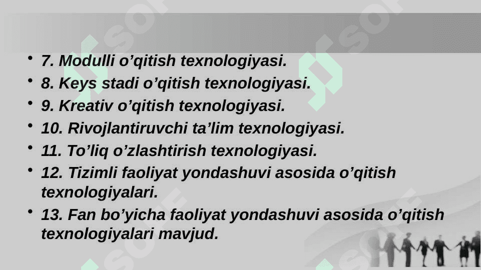 Bilimlarni to’liq o’zgartirish texnologiyasi 8
