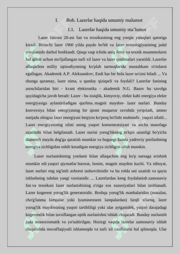 Bir modli va ko`p modli generatsiya shartlari 5