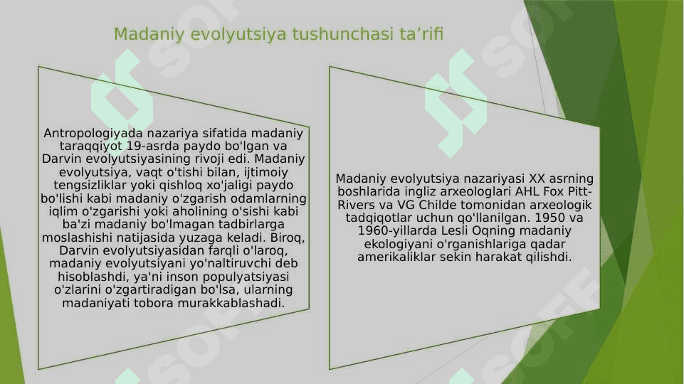 Madaniy evolyutsiya madaniy meros inson evolyutsiyasini hal qiuvchi omillar 2