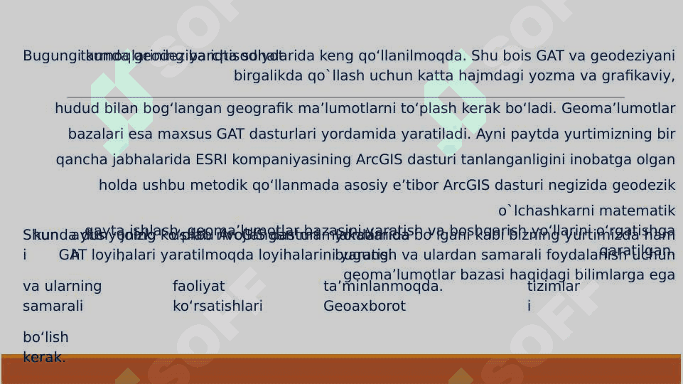 Geosistemalarni tavsiflashda GIS usullarini qo’llash 4