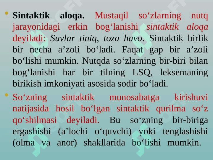 Voqelangan muayyan SBlari va gaplar nutqiy sintaktik birliklar sifatida 3