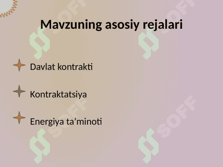 Davlat kontrakti va kontraktatsiya. Energiya ta’minoti 2
