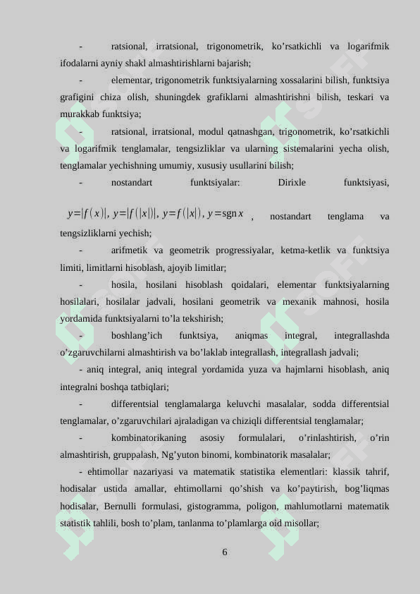 MATEMATIKA O‘QITISHNI  TASHKIL ETISH FORMALARI.  SINF DARS SISTEMASI. 6