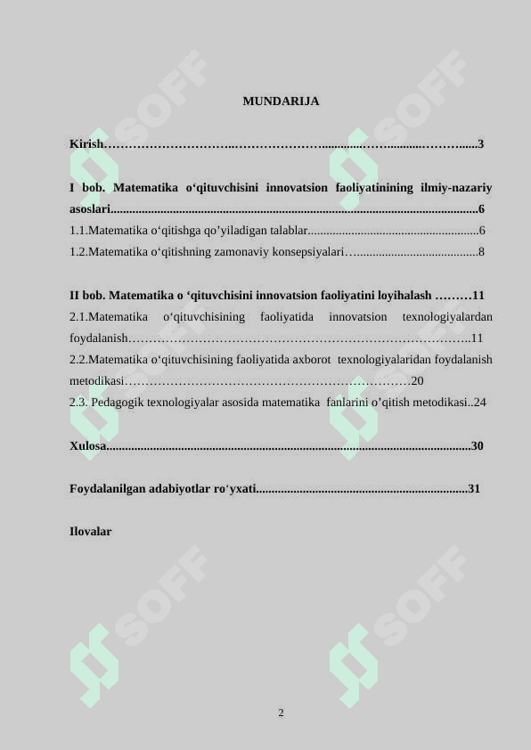 MATEMATIKA O‘QITISHDA FANNI  NAZORAT QILISH VA BAHOLASH USULLARI.  (XALQARO BAHOLASH TADQIQOTLARI VA  UNI MAZMUNI, MOHIYATI. PISA, TIMSS) 2