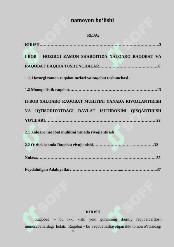 Hozirgi zamon sharoitida xalqaro raqobat va uning namoyon bo‘lishi 2