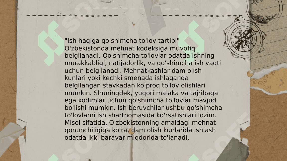 Ish haqiga qoʻshimchalar va ustamalar, mukofotlash 3