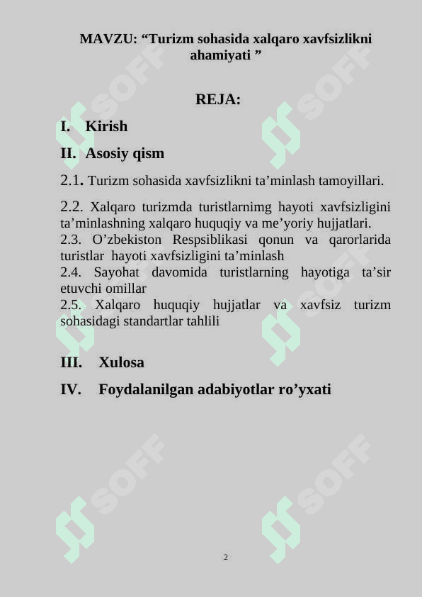 Turizm sohasida xalqaro xavfsizlikni ahamiyati 2