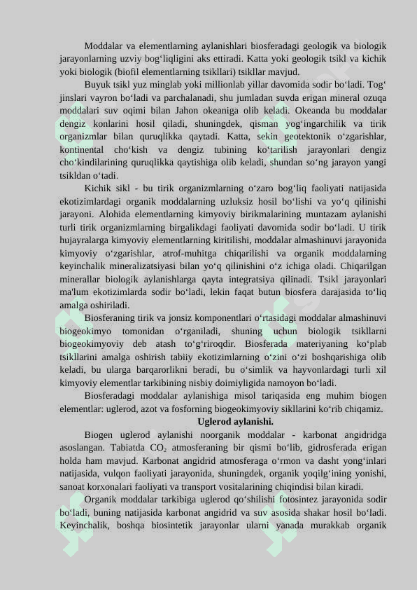 Biosferada moddalar va energiya aylanishi 3