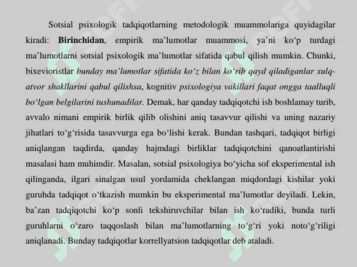 Sotsial psixologik tadqiqotlarning     metodologiyasi va metodlari 7
