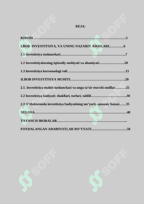 Investitsiyaning mohiyati manbalari va shakllari 2